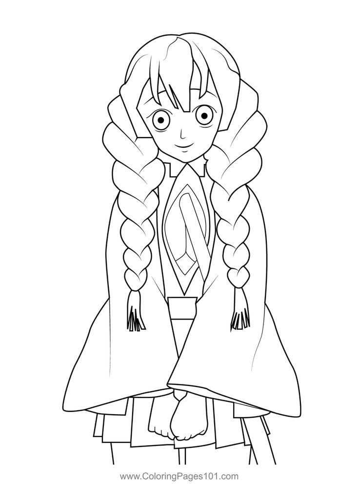 Mitsuri kanroji demon slayer coloring page coloring pages printable coloring pages coloring pages for kids