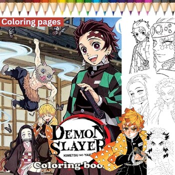 Demon slayer coloring pages pictures printable for kids by linalister