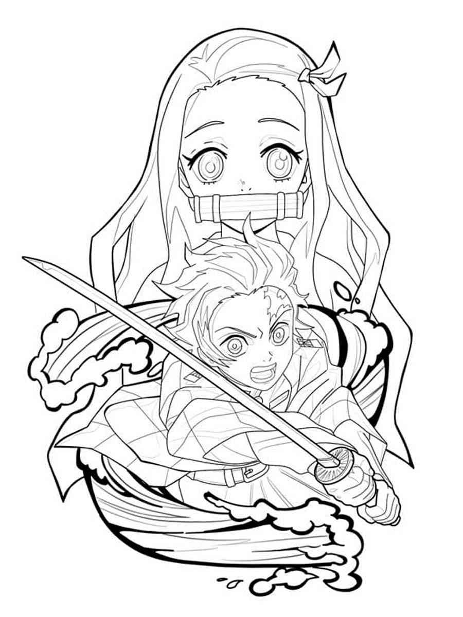 Demon slayer coloring pages
