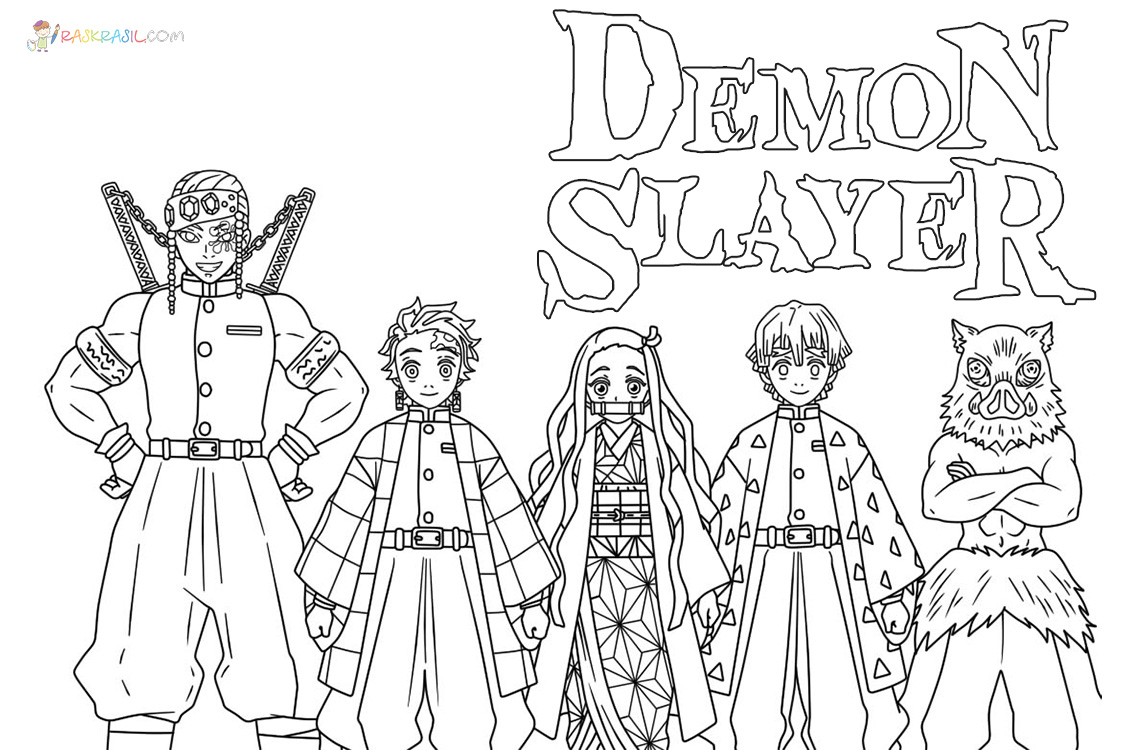 Demon slayer coloring pages