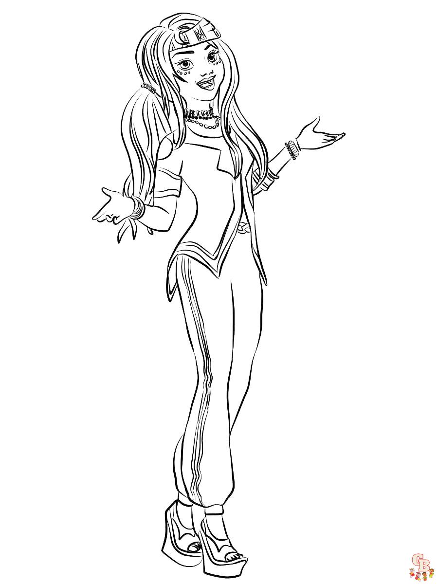 Descendants coloring pages free and printable for kids