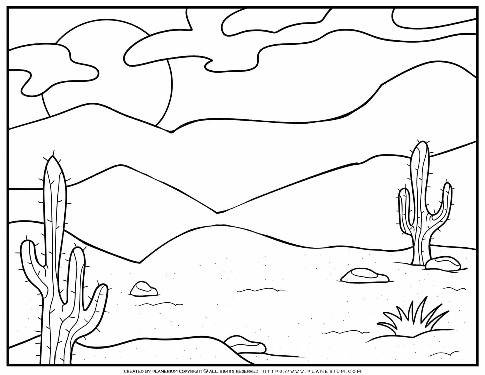 Desert coloring page