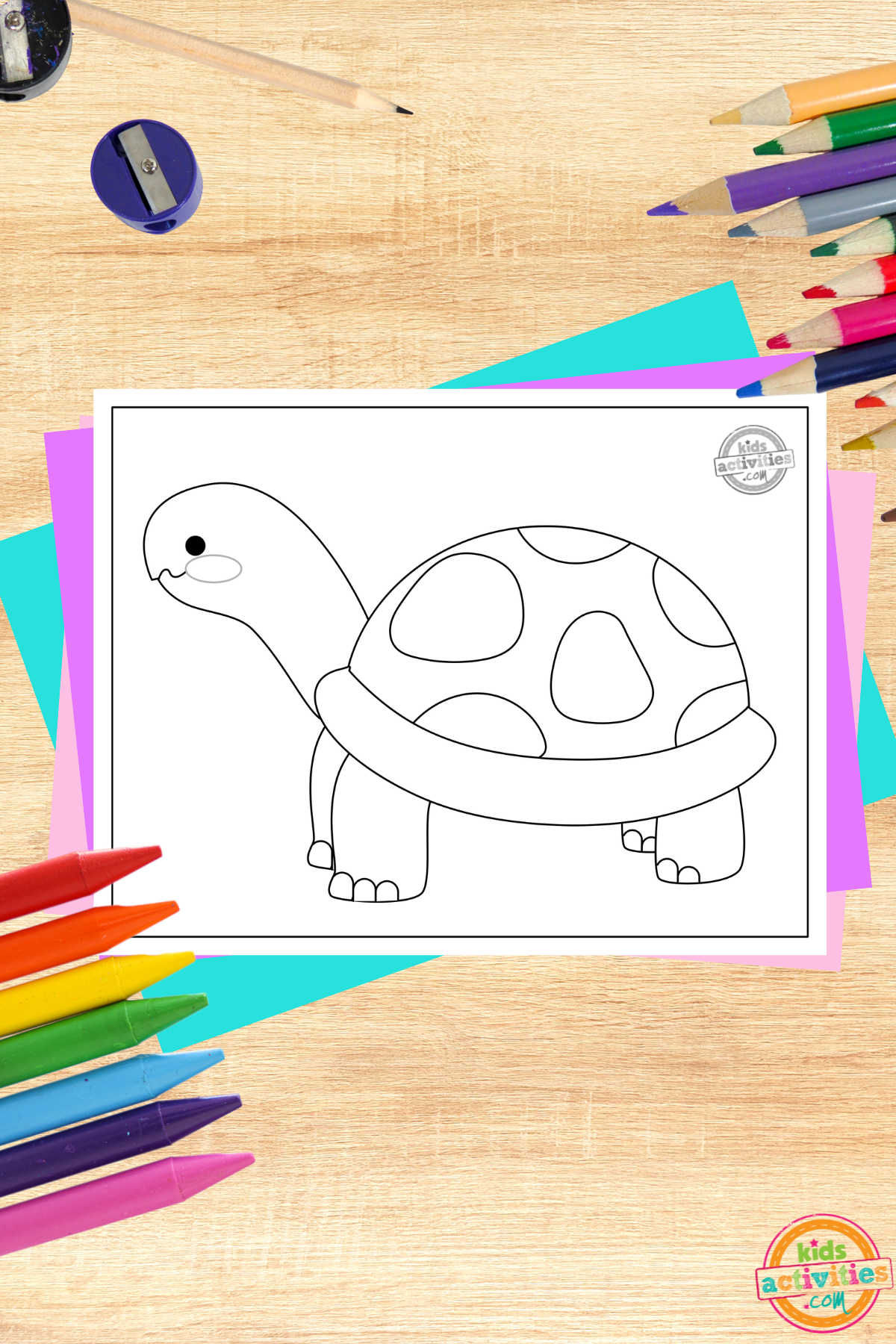 Darling printable desert tortoise coloring page kids activities blog