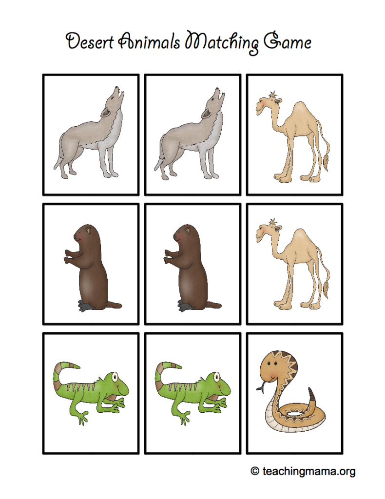 Desert animal printables