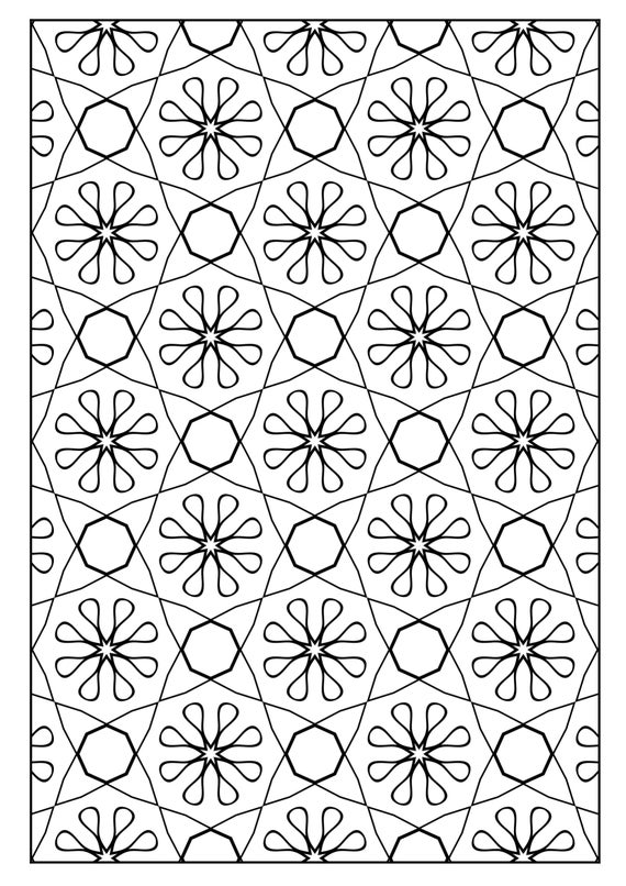 Set of printable coloring pages with geometric designs kids and adults coloring pages patterns relaxing activity stress relief vol