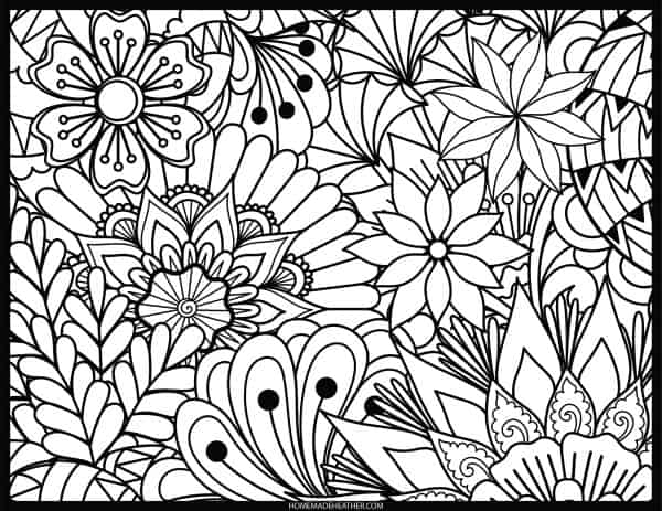Free printable flower coloring pages perfect for teens homemade heather