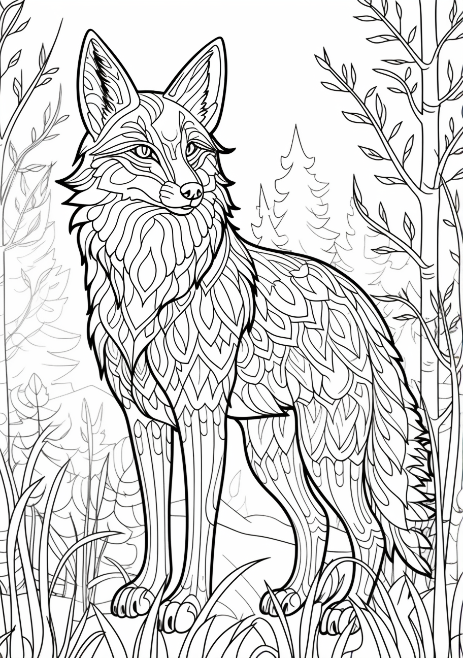 Fox coloring s artistic printable and fun designs coloring