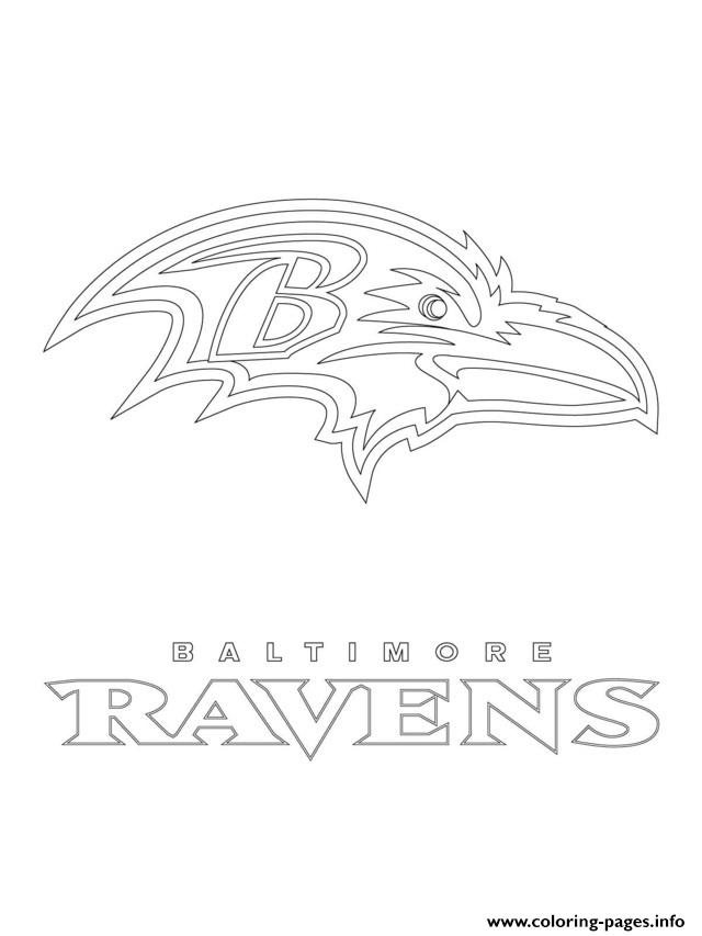 Baltimore ravens logo football sport coloring page printable
