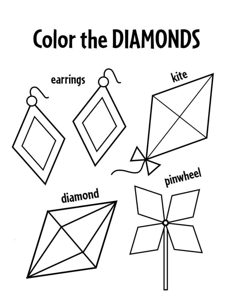 Free diamond worksheets for preschool â the hollydog blog