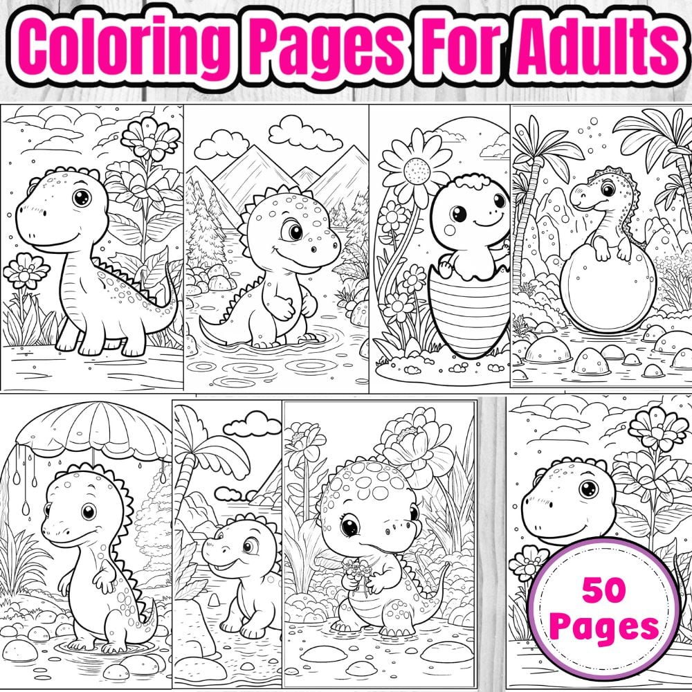 Cute dinosaur coloring pages