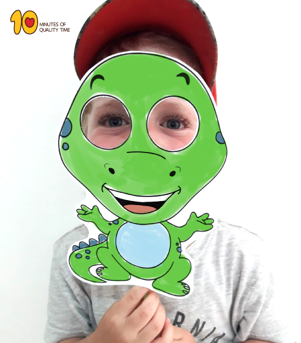 Dinosaur paper mask printable template â minutes of quality time