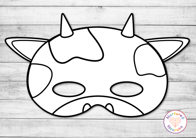 Diy printable cow masks coloring masks