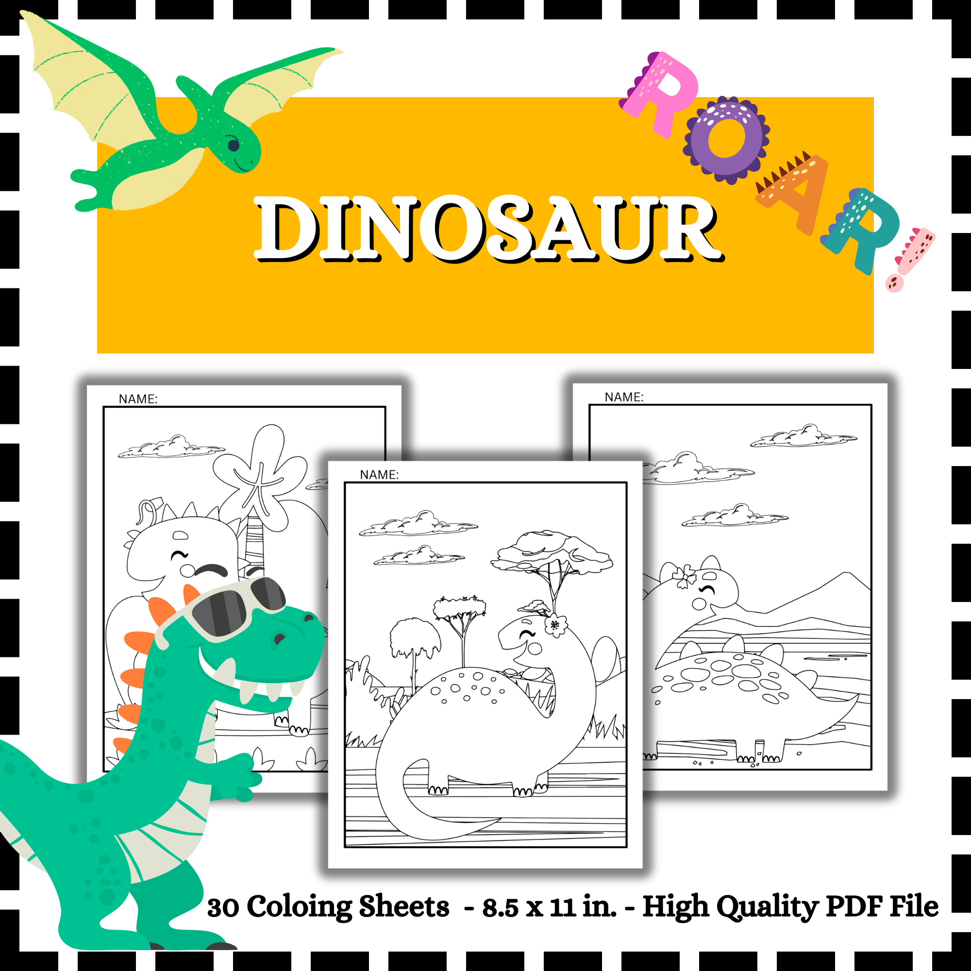Dinosaur coloring sheets