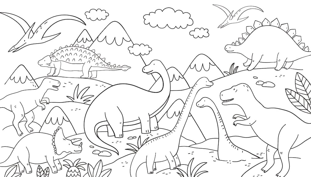 Free dinosaur coloring pages for download printable pdf