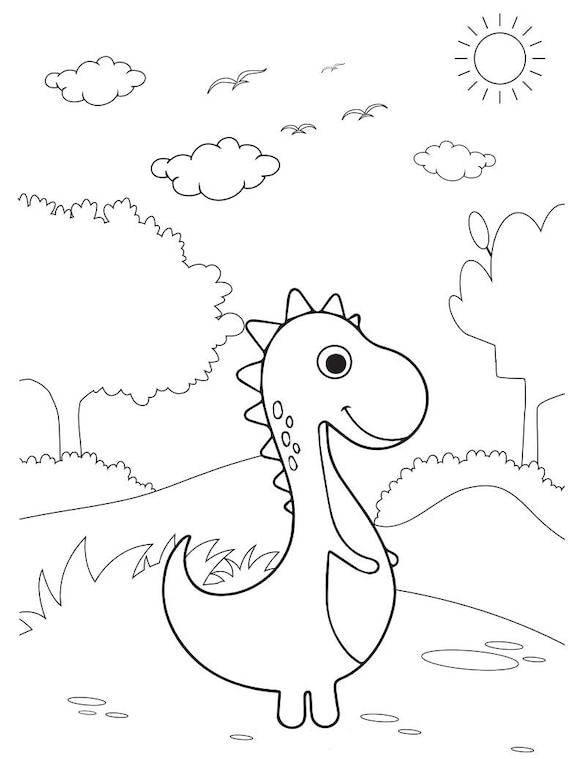 Printable dinosaur coloring pages including dot marker coloring and scissor skill coloring pages instant download pdf