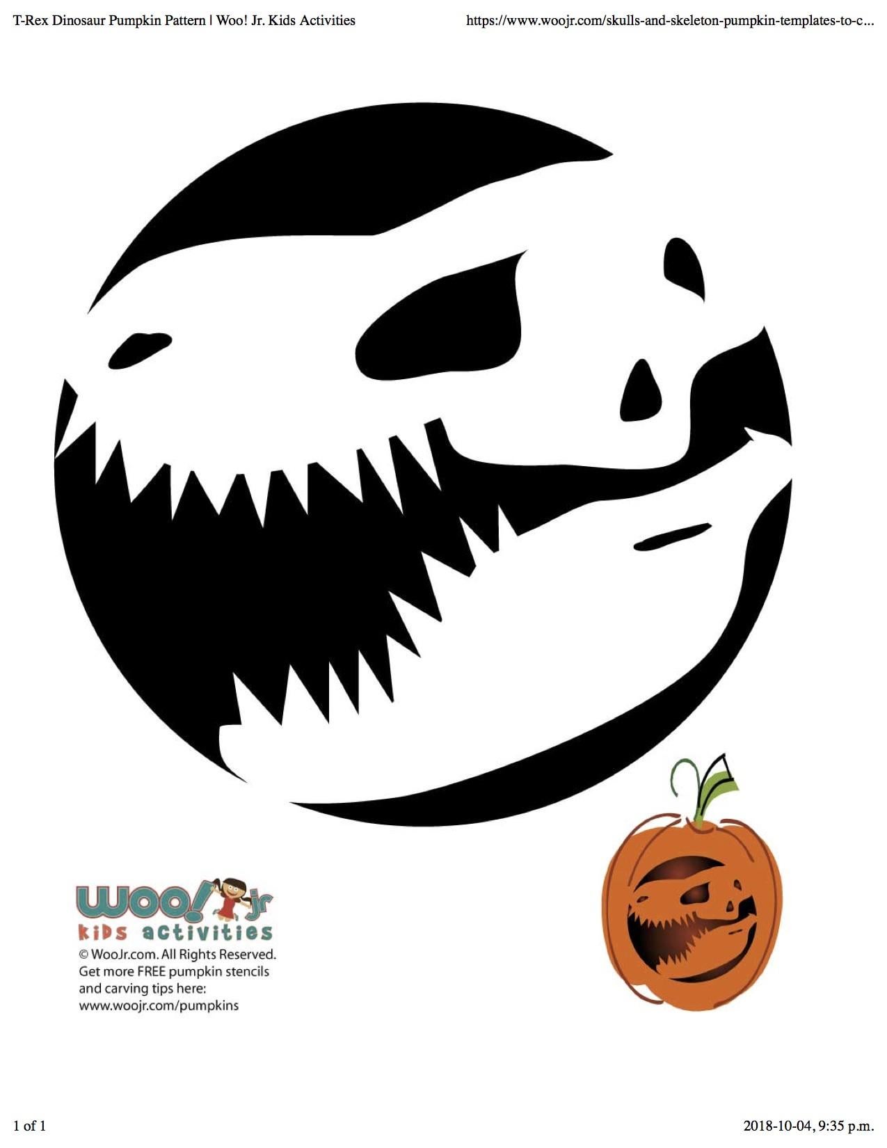 Dinosaur pumpkin stencil