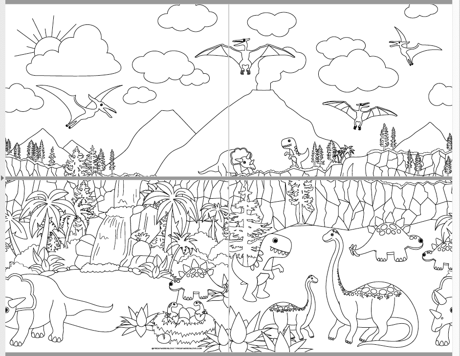 Dinosaur coloring pages you can print from home