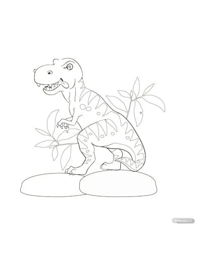 Dinosaur coloring page s in illustrator pdf png svg jpg eps