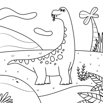 Page cute dinosaur silhouette images