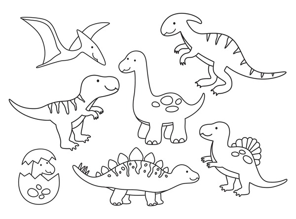 Dinosaur outline drawing royalty