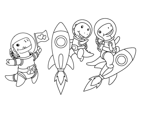 Coloring page printable dinosaur astronaut dino astro coloring printable dino rocket coloring coloring dinosaur coloring dinosaur download now