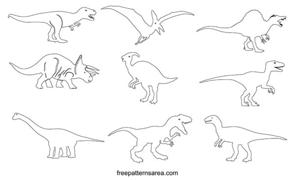 Free dinosaur silhouette svg vector file