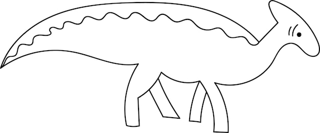Premium vector dinosaur lined silhouette