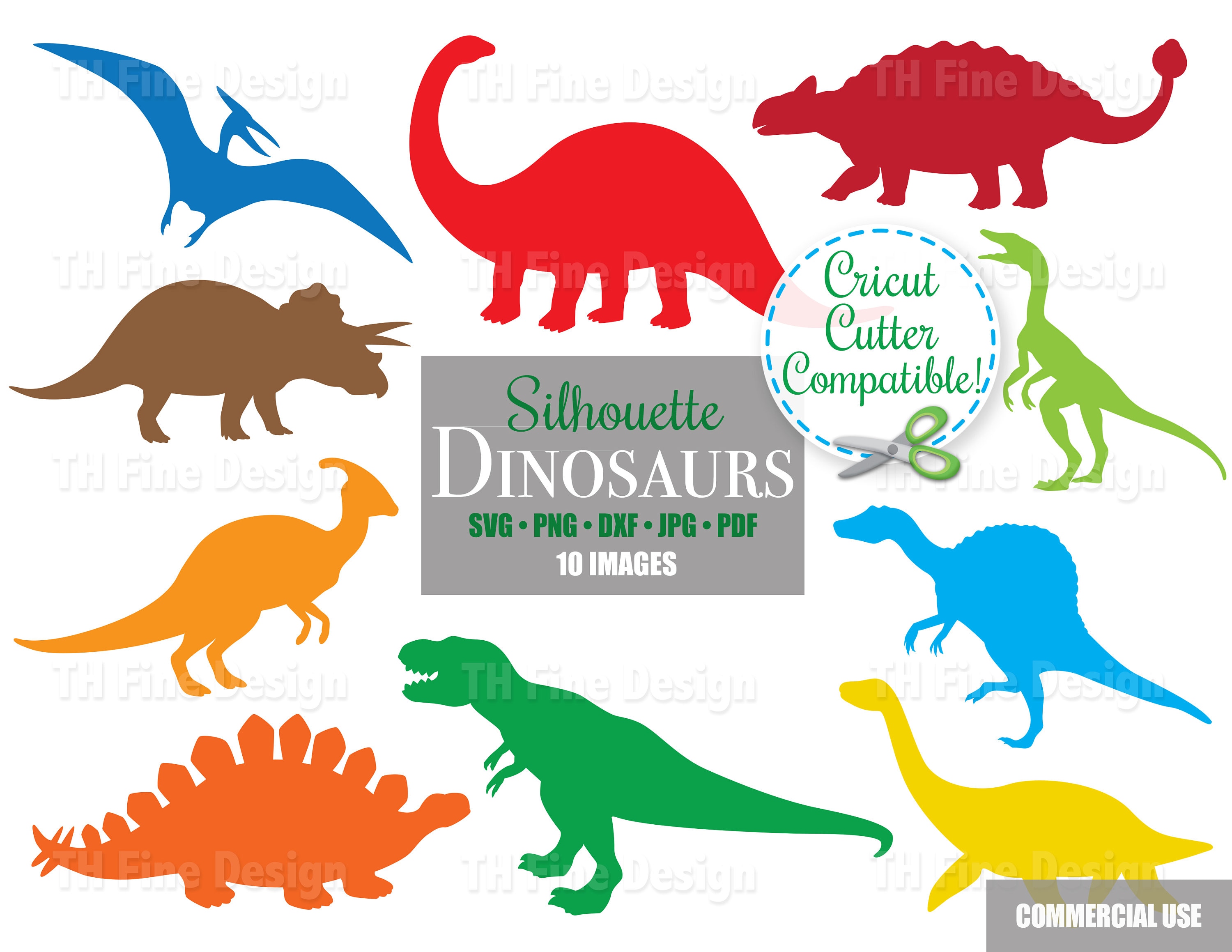 Svg dinosaur silhouette shapes dino cutting files kids fun colorful bundle cricut printable instant downloadable clip clipart vector art diy