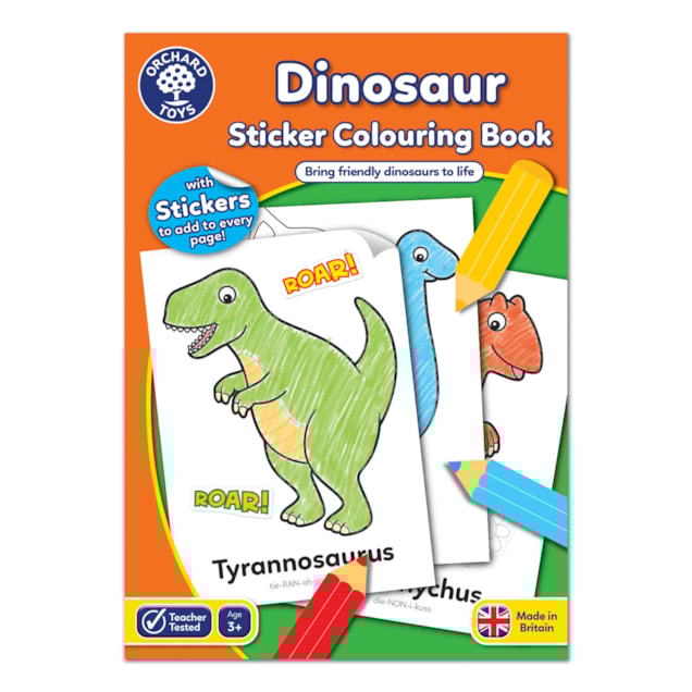 Dinosaurs colouring book with stickers only