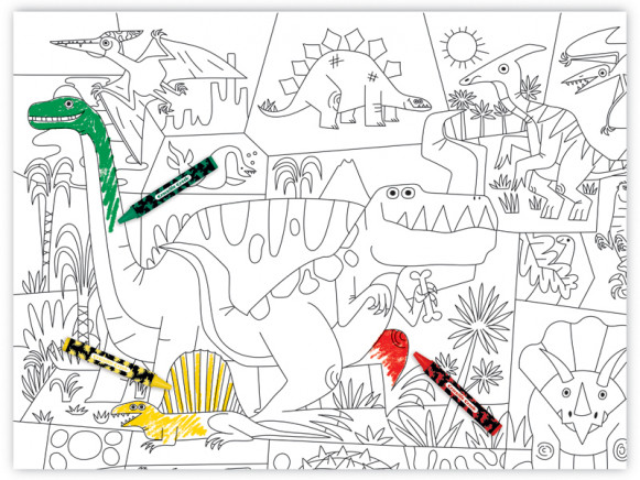Crocodile creek coloring poster set dino world