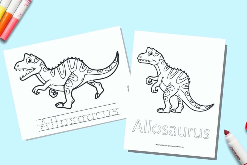 Free printable dinosaur coloring pages with names