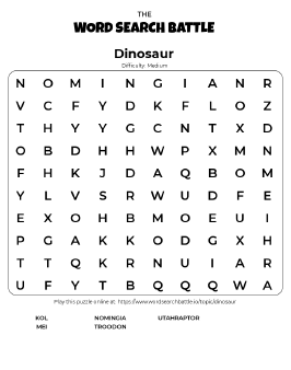 Dinosaur word search