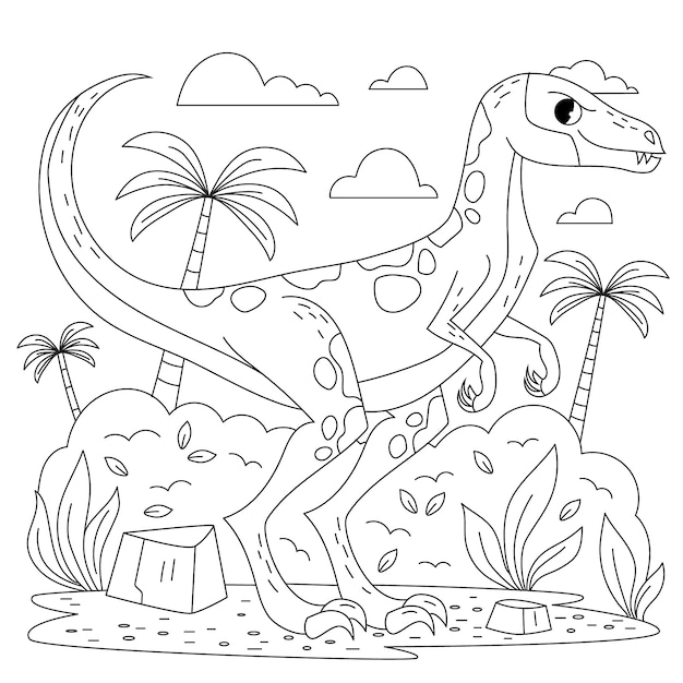 Dinosaur coloring pages printable vectors illustrations for free download