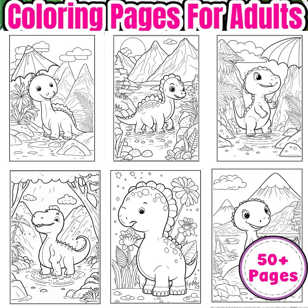 Cute dinosaur coloring pages