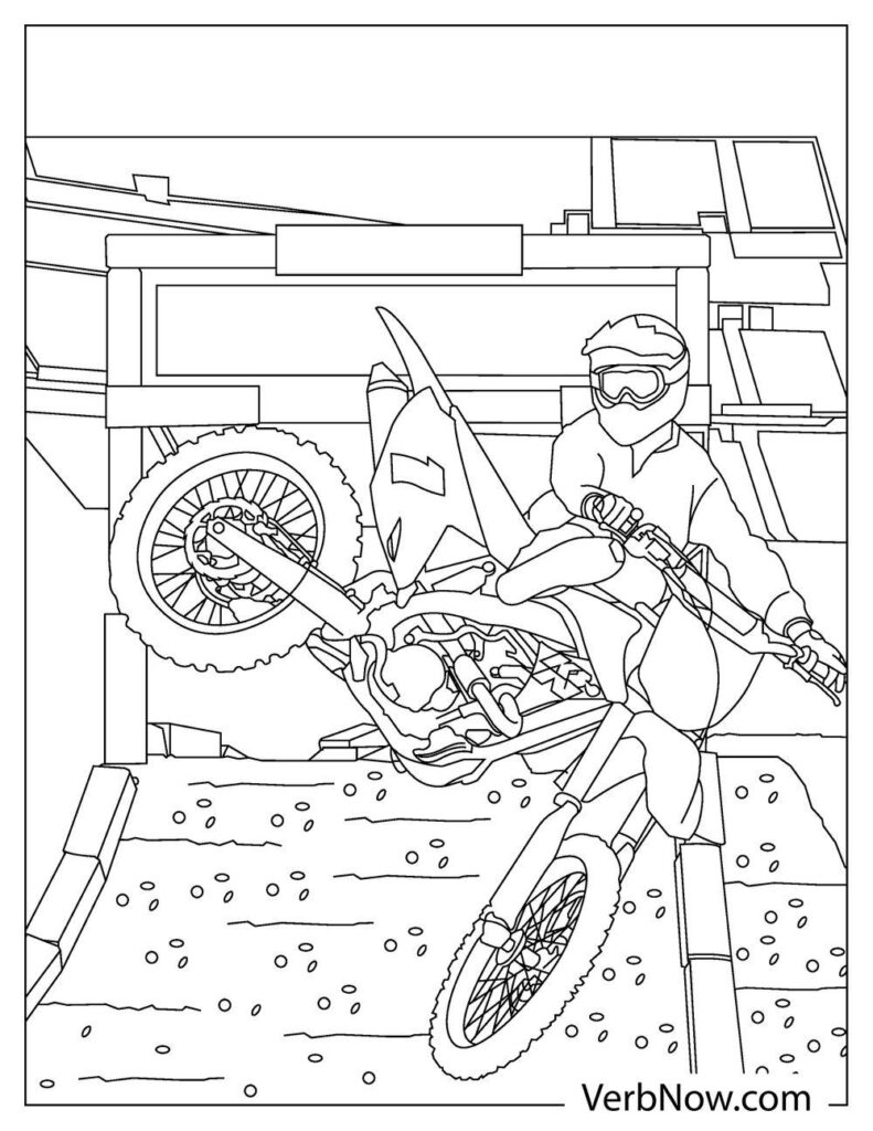 Free dirt bike coloring pages for download printable pdf
