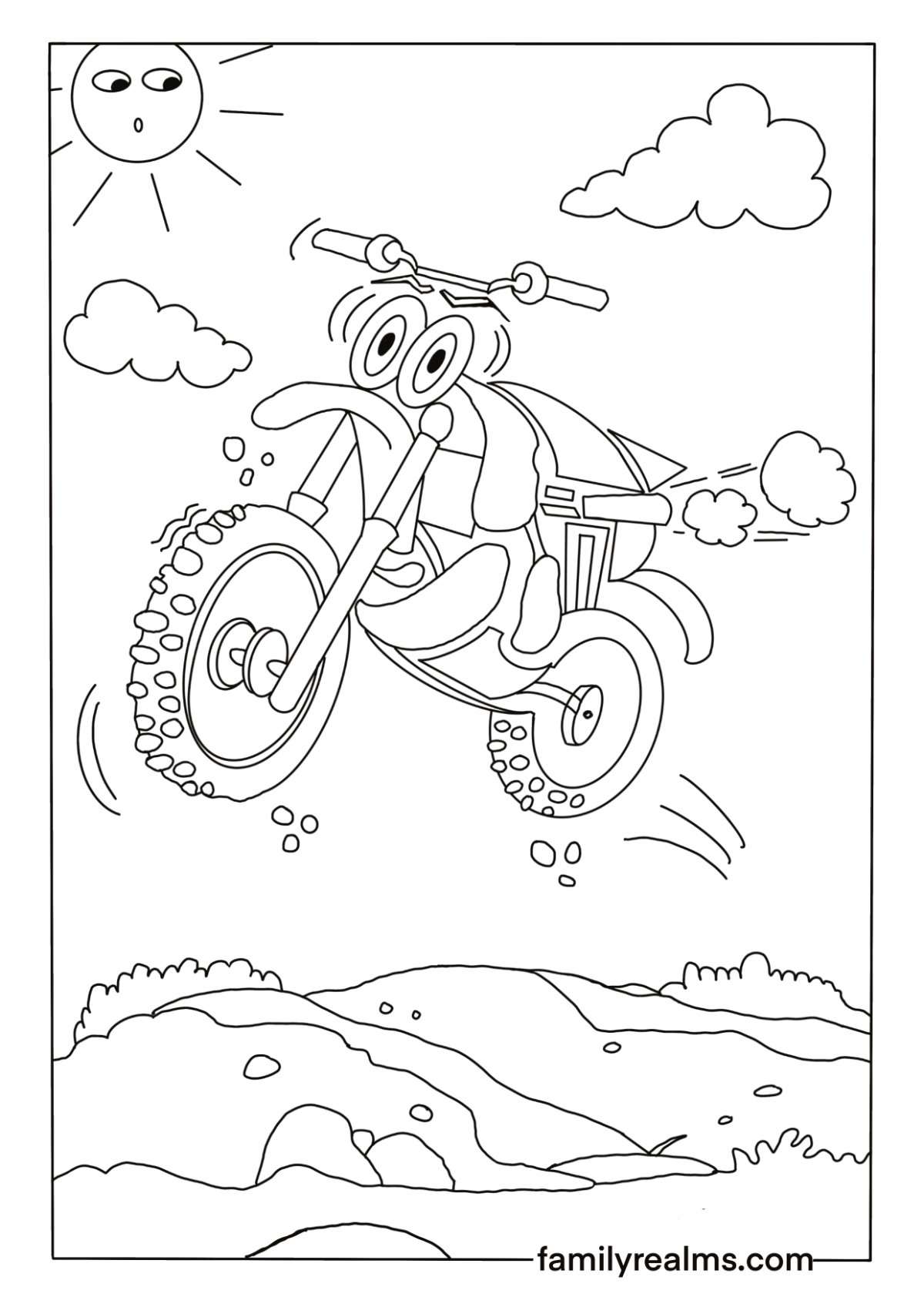 Dirt bike coloring pages download printable pdfs