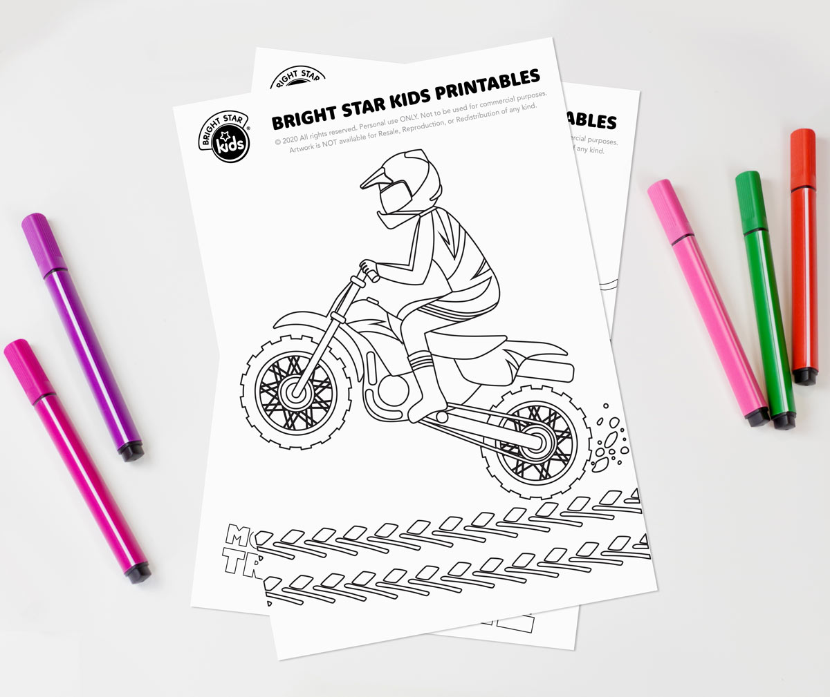 Dirt bike colouring in printable