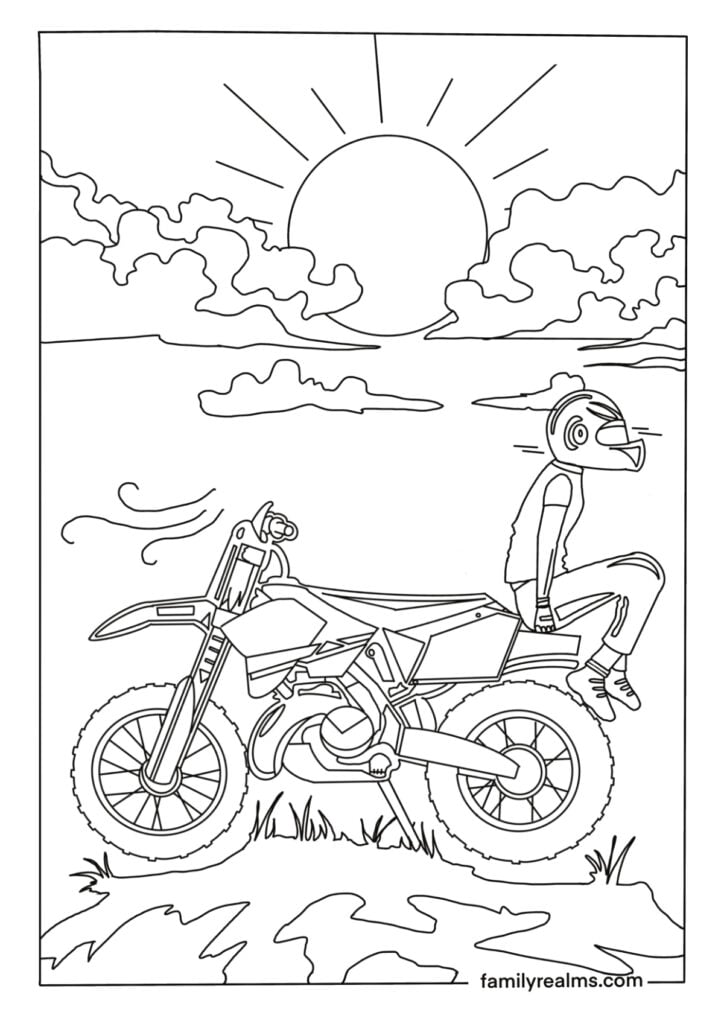 Dirt bike coloring pages download printable pdfs