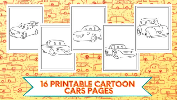 Printable cartoon cars coloring pages