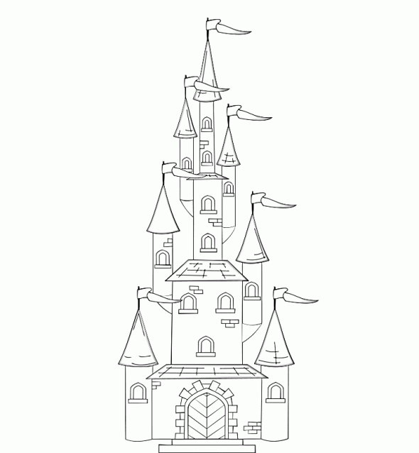 Disney castle coloring pages