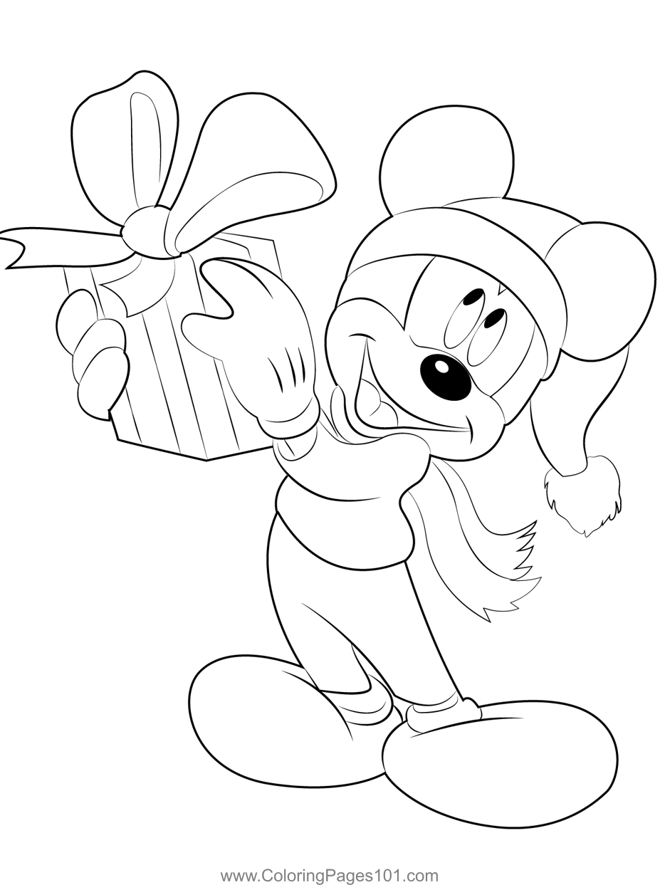Disney christmas coloring page for kids