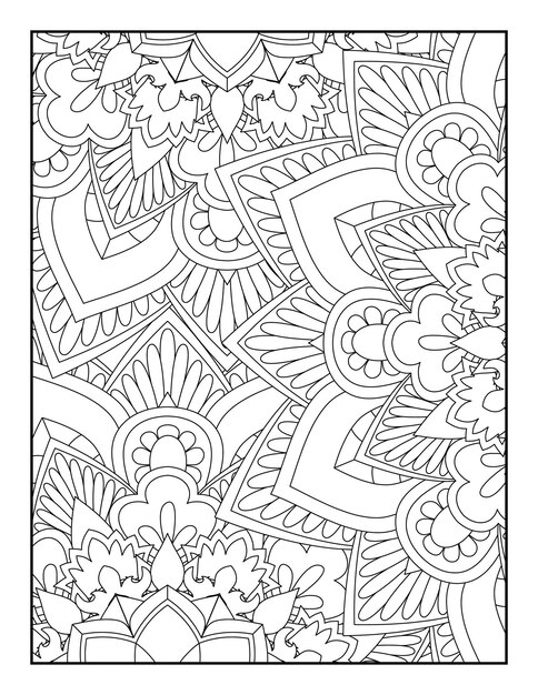 Premium vector floral coloring book floral coloring book for adults floral coloring page coloring pages books
