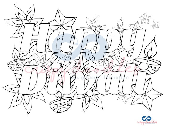 Diwali coloring activity pages for kids diwali decor for south asian indian festival of lights diy coloring book for diwali diy craft
