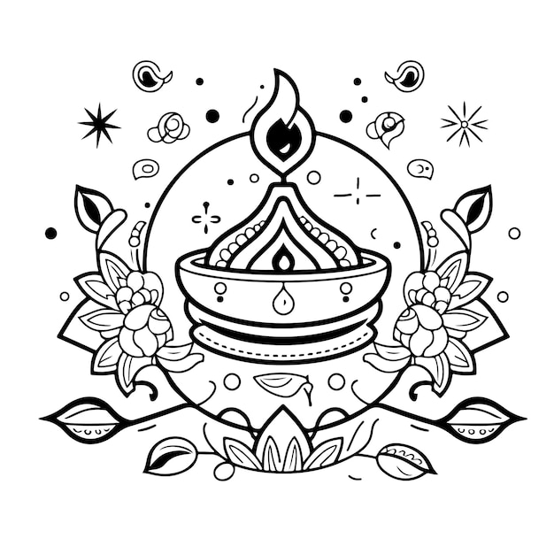 Diwali coloring page images