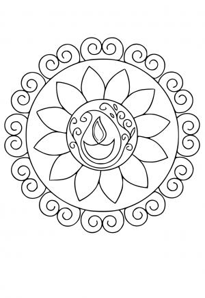 Free printable diwali coloring pages for adults and kids