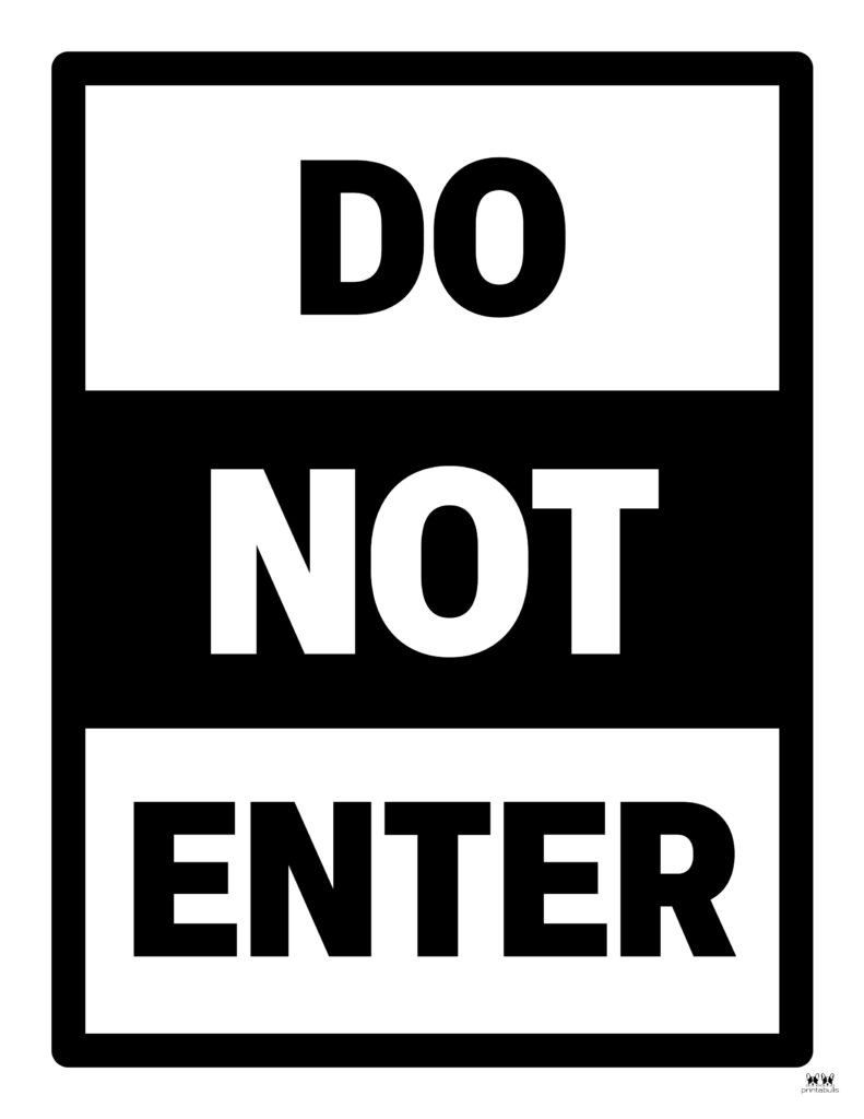 Do not enter signs