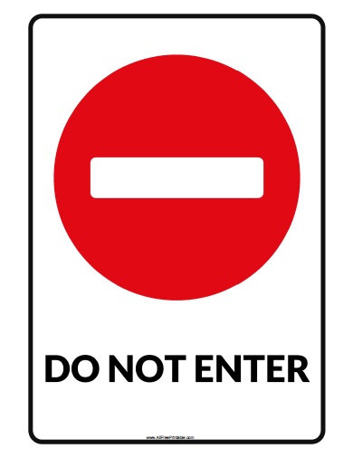 Do not enter sign â free printable