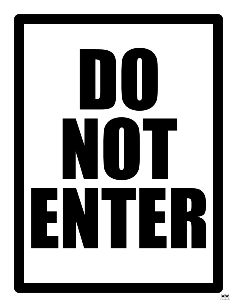 Do not enter signs
