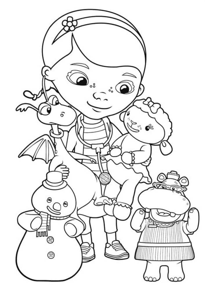 Free easy to print doc mcstuffins coloring pages