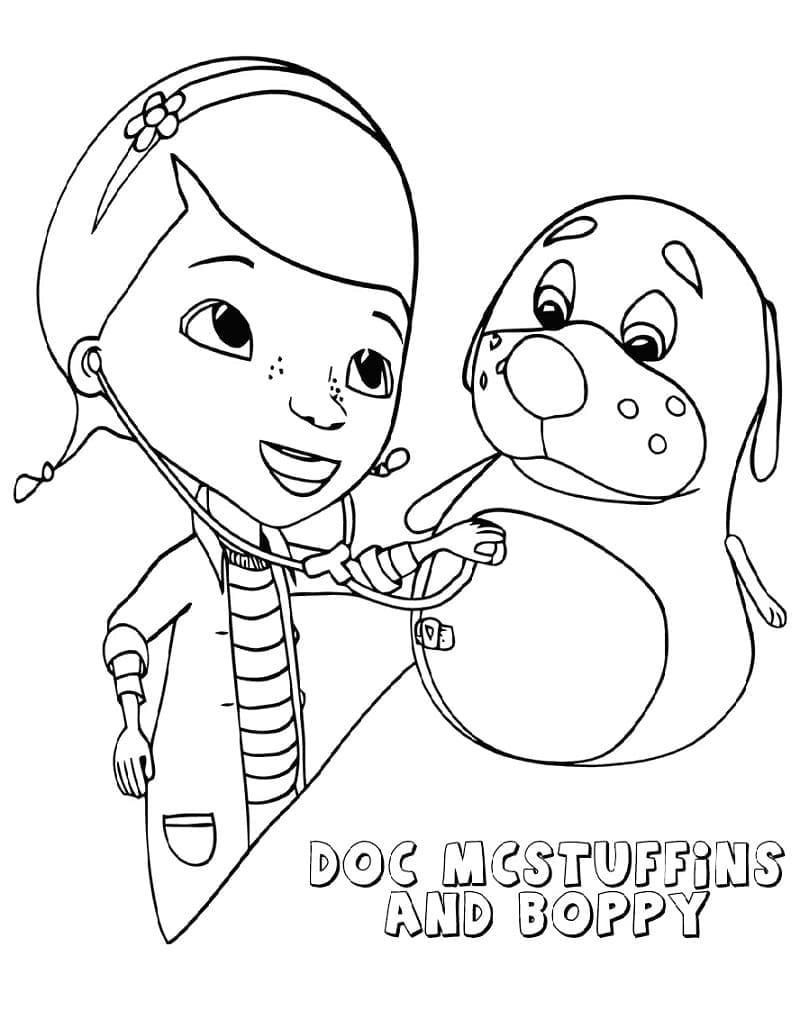Friendly doc mcstuffins coloring page